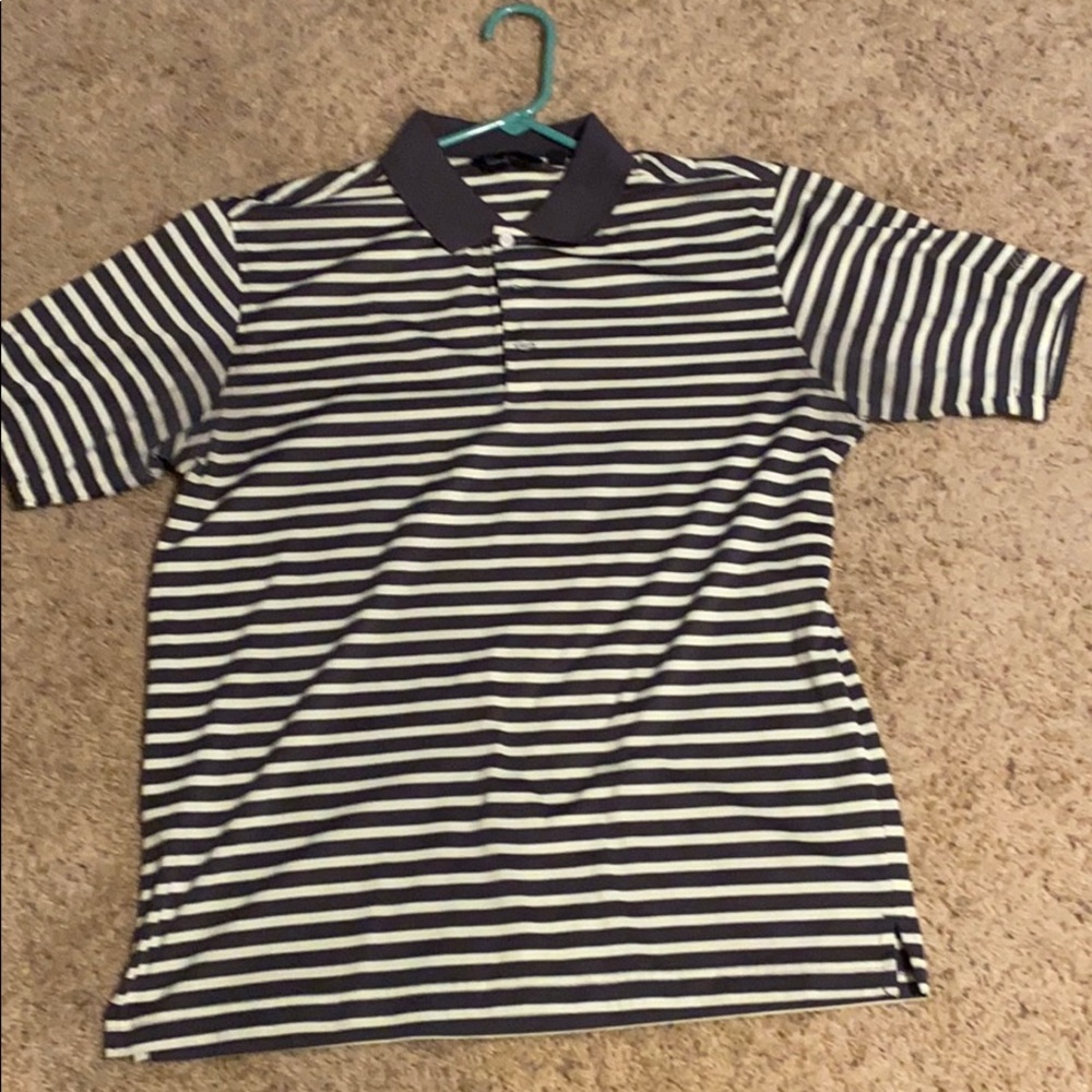Black and white golf shirt